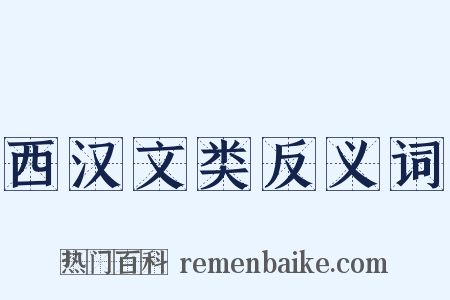 西汉文类反义词是什么意思的图片